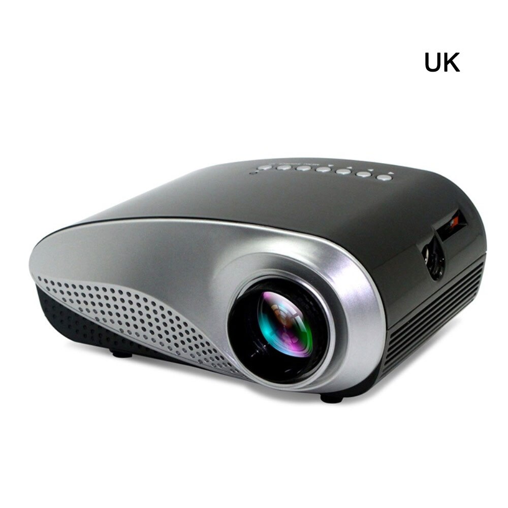 Mini Projector Full HD 1080P Projector 3D LED Projector Multimedia Home Theater USB VGA HDMI TV Home Theatre System: Black UK PLUG