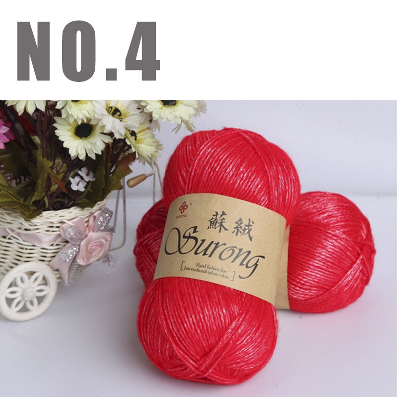 Fils à tricoter en coton, 1kg, fil en laine épais pour tricoter, Crochet, couture, écharpe, bricolage à la main: NO4 red yarn