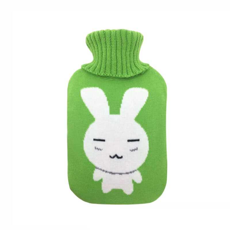 Bouteilles d'eau chaude 2000ml grand sac d'eau chaude tricoté couverture résistant au froid conservation de la chaleur produits de couverture de bouteille d'eau chaude: Vert clair
