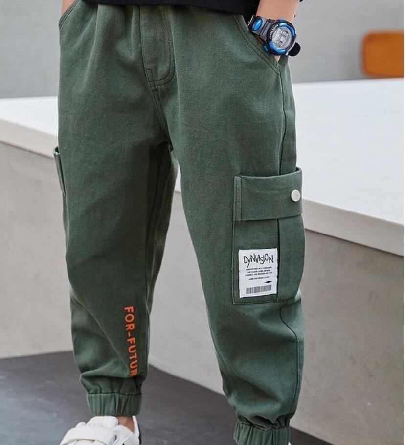 Chłopięce spodnie dresowe Streetwear dla dzieci dorywczo spodnie hip-hopowe dla nastolatków dzieci biegaczy spodnie typu Casual: green / 8 t