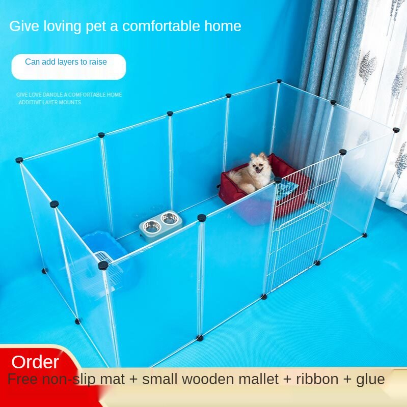 Valla de Combinación libre para perros y gatos, vallas transparentes pequeñas y de mascota mediana, tablero de aislamiento de plástico