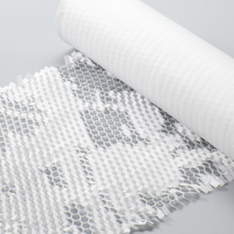 Papier o strukturze plastra miodu 30CMX5M, odporny na wstrząsy papier do pakowania buforowego, degradowalna ochrona środowiska Papier pakowy Kraft do pakowania kwiatów: WHITE