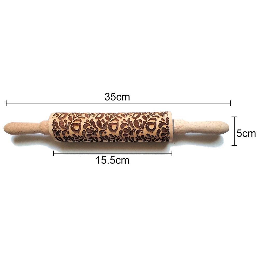 Valentine's Day DIY Christmas Embossing Rolling Pin Various pattern Baking Cookies Biscuit Fondant Cake Dough Engraved Roller: K
