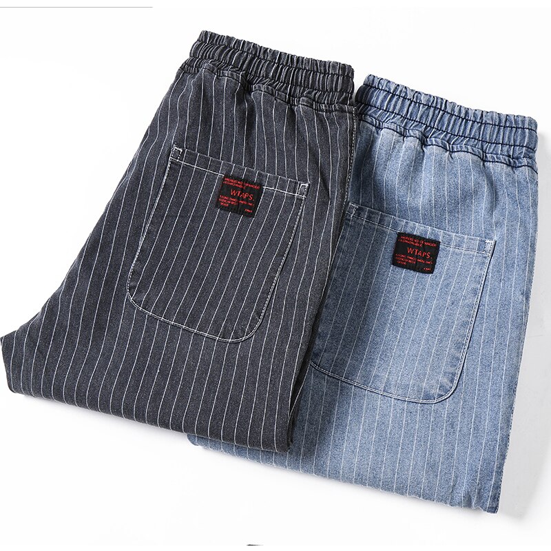 Stor størrelse 7xl shorts herre sommer tynde knælange afslappede shorts herre stribede løse komfortable hjemmeshorts i bomuld