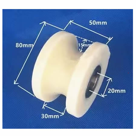 U-groef nylon katrol U-vormig Spoorwiel diameter 40 mm 50 mm 60 mm 70 mm 80 mm 120 mm Verschillende maten Geleidingsrol steunrol: MULTICOLOR