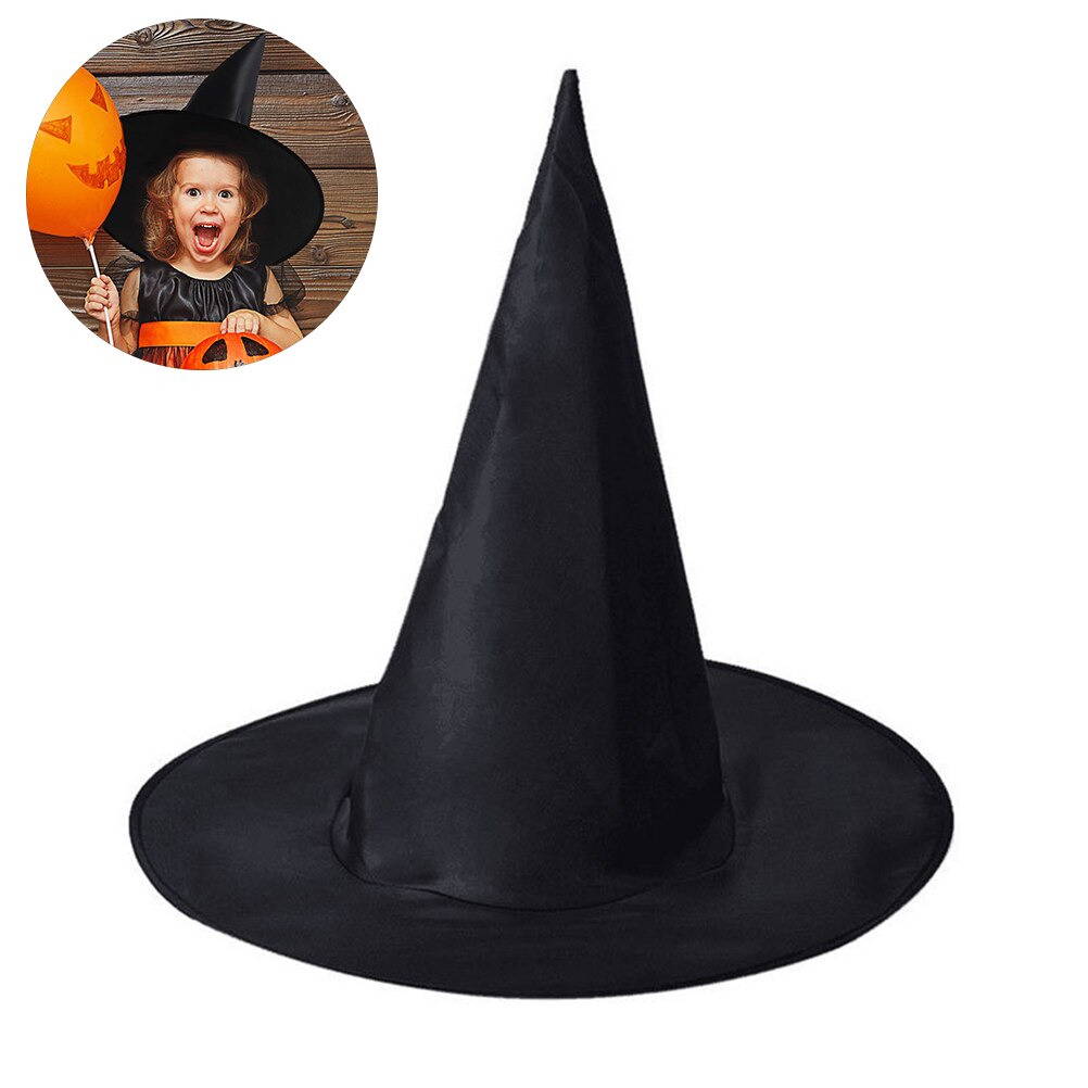 Halloween Witch Hat Cap Adult Kids Witch Hats Masquerade Ribbon Wizard Hat Cosplay Halloween Costume Party Birthday Carnival