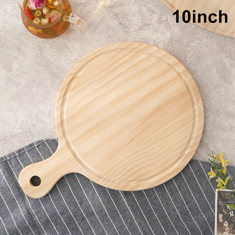 Bandeja para pasteles, tabla de madera, pala para servir Pizza, queso, plato, tabla de cortar, utensilio de horneado redondo, herramientas de pastelería, accesorios: 10 inch