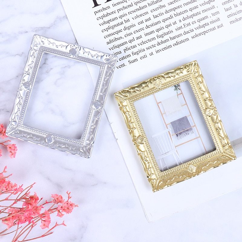 1/12 Doll House Miniature Resin Photo Frame Simulation Furniture Model Toy 7.3cmx6.0cm