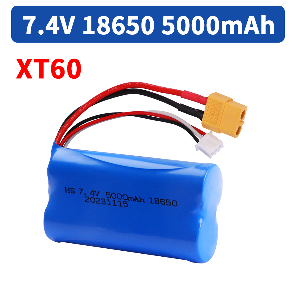 Batería Para Henglong 3818 3819 3838 3839 3889 3898 3899 3908 3918 3938 3939 1/16 7,4 5000 tanque RC V mAh batería de iones de litio con enchufe XT60
