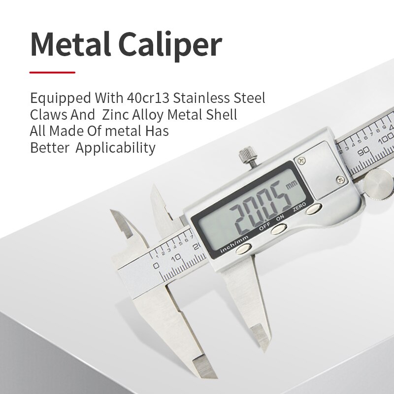 Digital Calipers Metal case 6-Inch 150mm Stainless Steel Electronic Digital Vernier Caliper Metal Micrometer Measuring