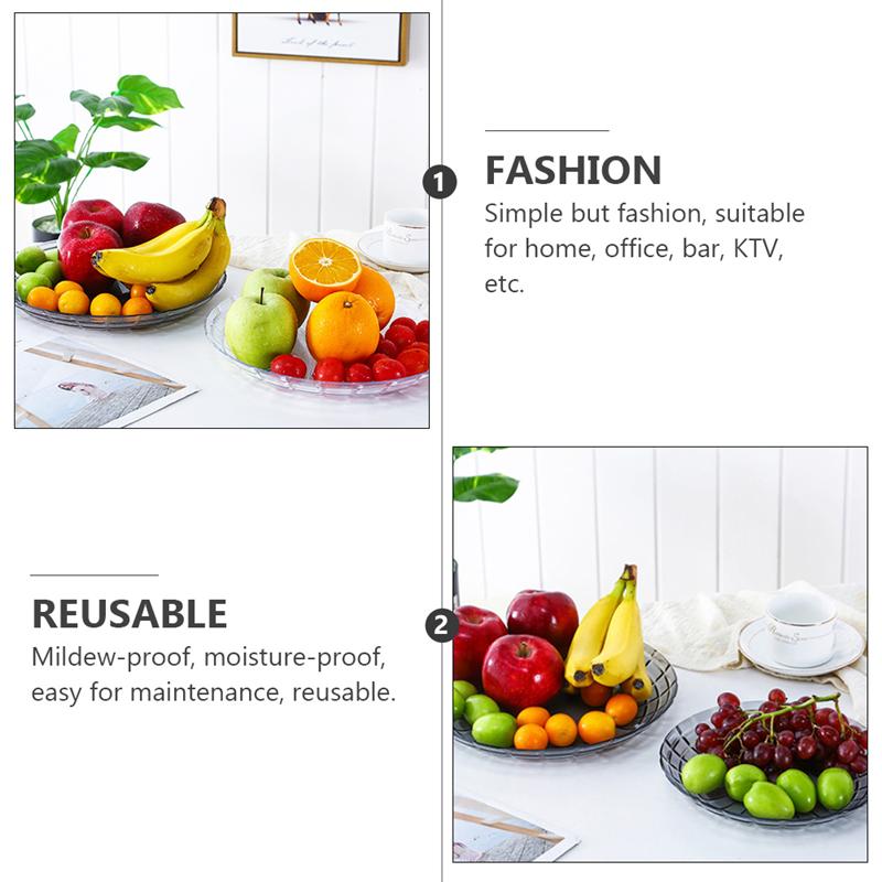 4Pcs Multifunction European Style Fruit Plates Plastic Candy Snack Trays (Large)