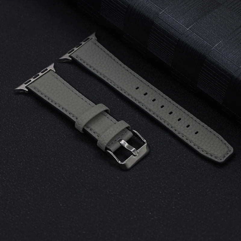 Pu Lederen Band Voor Apple Watch Band 38Mm 40Mm 41Mm Polsband 42/44/45/49Mm Ultra Voor Iwatch Serie 10 9 8 7 6 Se 5 4 42Mm 46Mm: GREEN BLUE / 12mm