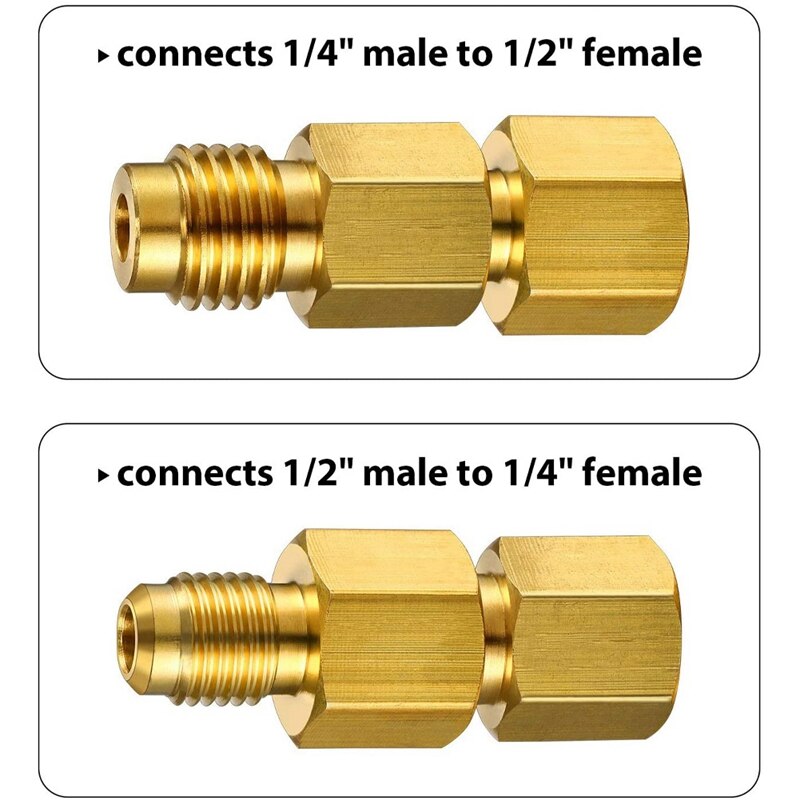 Brass Refrigeration Box Adapter Is Suitable for R12 Assembly Adapter 1/2 ACME Air Conditioner Connector Nut