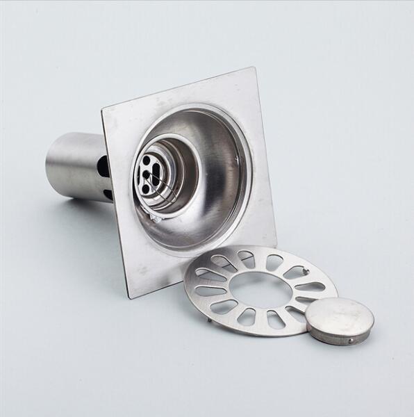 10x10 cm rvs afvoerputje badkamer keuken douche dubbele anti-geur afvoerputje Vierkante bad afvoer 9400