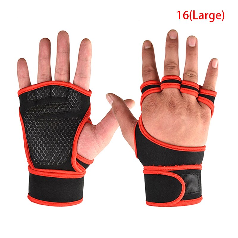 1 paar gewichthefhandschoenen voor dames heren fitness sport bodybuilding gymnastiek handgrepen gym handpalmbeschermer handschoenen: Pgod 0018-n16