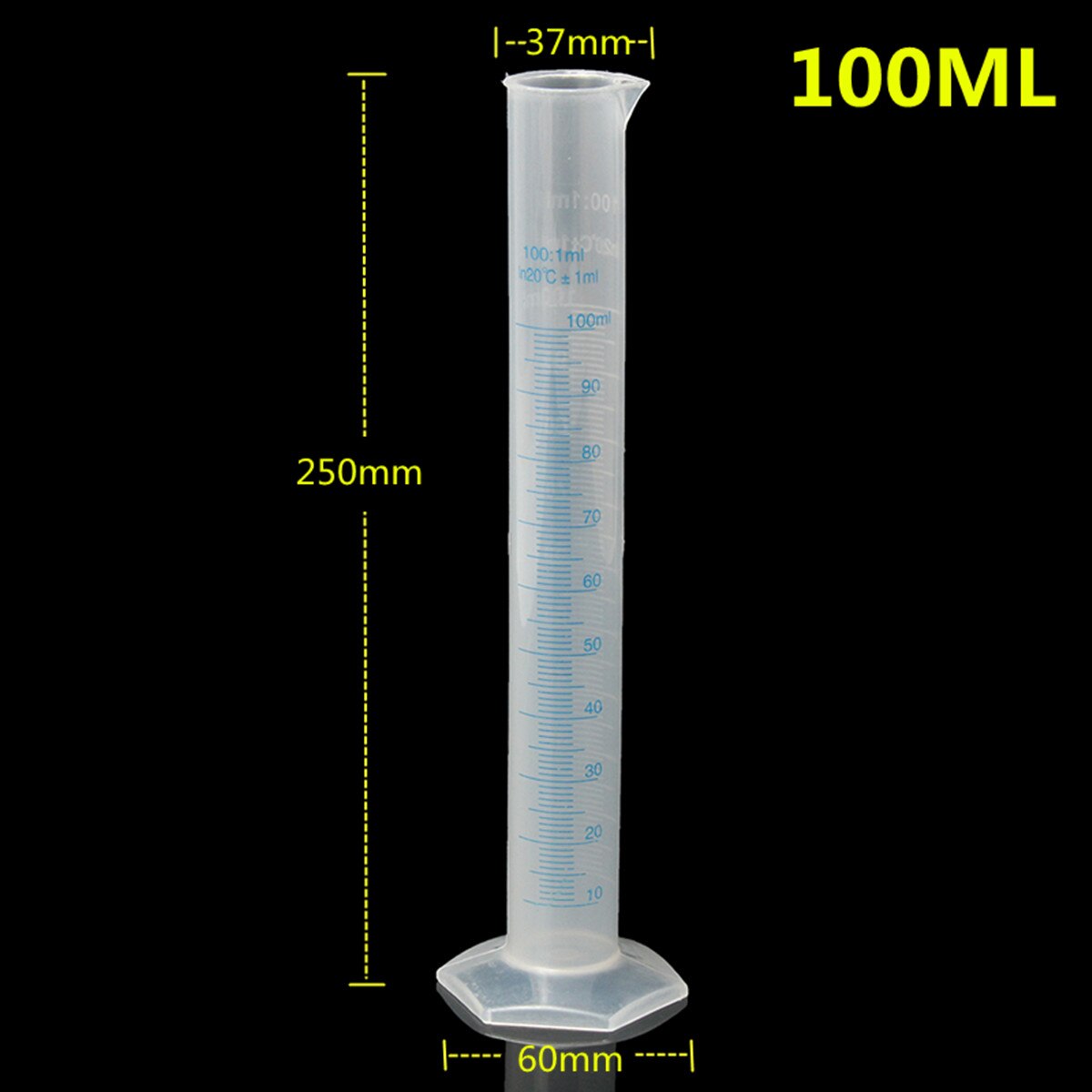 100ml Plastic Measuring Cylinder Graduated Cylinders Chemistry Set Measuring Tool Suitable For Laboratory Beer and Wine Homebrew