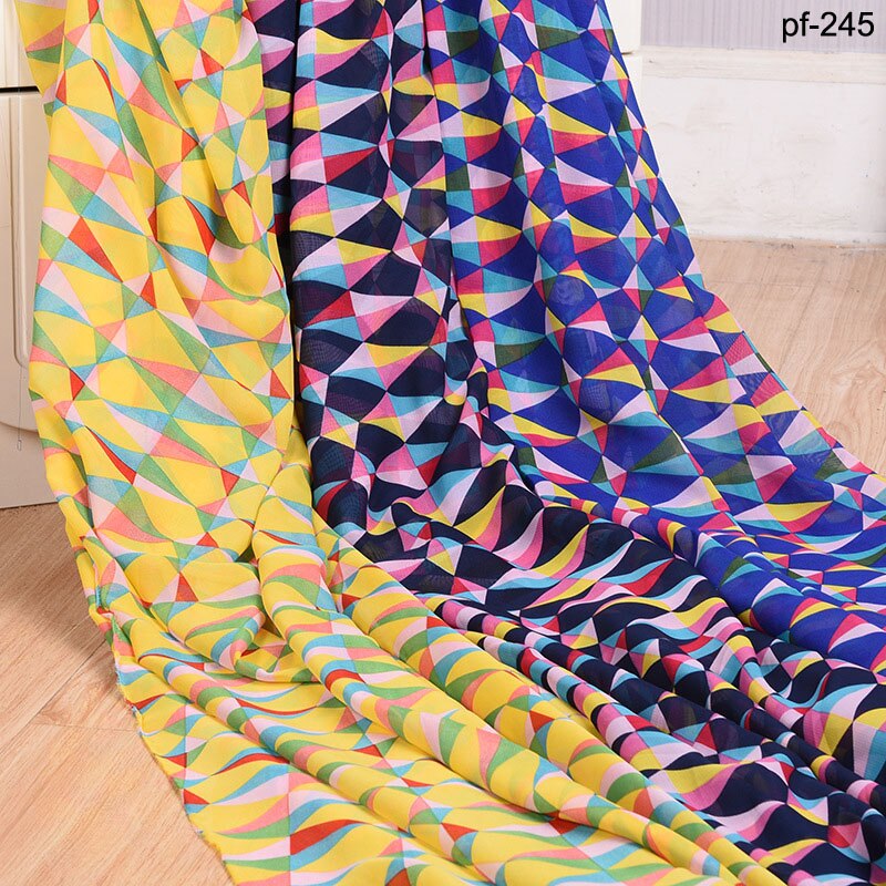 Chiffon Geometry Print Stof Creatieve 75D Stof In Zomer Chiffon Stof Bloemen Gedrukt Chiffon Jurk Stof