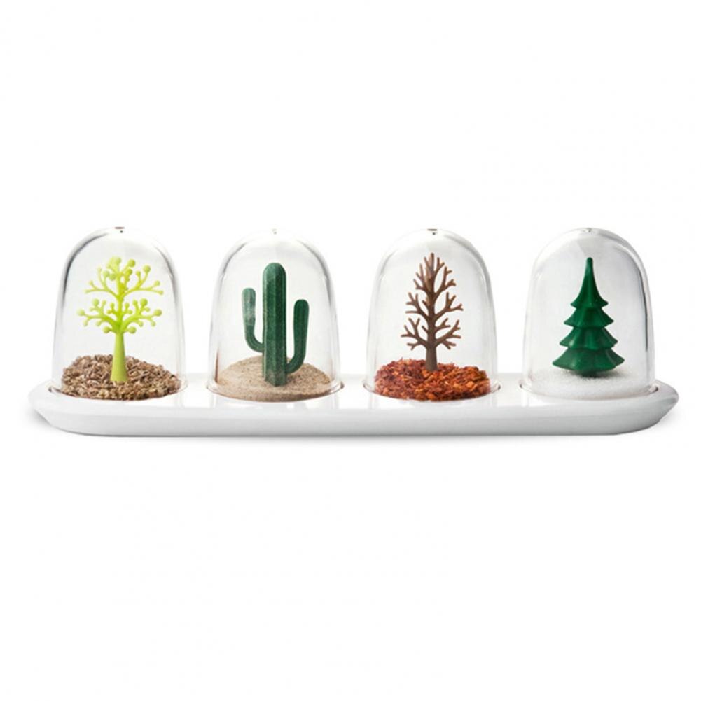 4Pcs/Set Great Spice Jar Four Seasons Non-stick Durable Four Seasons Seasoning Shaker: Plant
