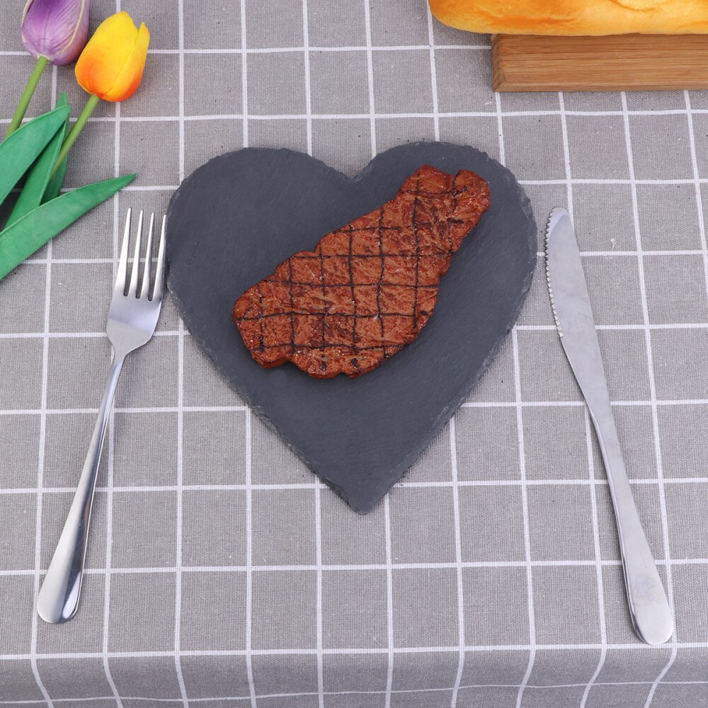 1 pc natuursteen leisteen borden hartvormig veiligheids taartbord stenen bord voor kaas barbecue pizza sushi