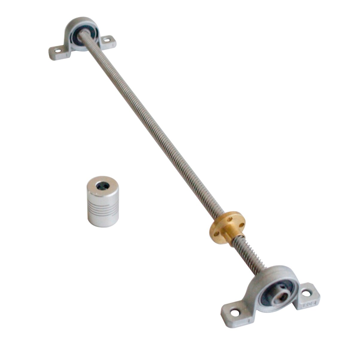 T8 Lead Screw 100mm 200 300 500 600 800 1200mm Pitch 2mm Lead 2mm + 2Pcs Support KP08 + 1Pcs Coupler 1Set