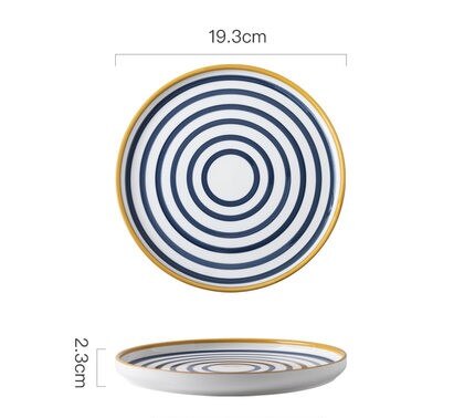 Assiette alimentaire en céramique, peinture à la main, sous glaçure japonaise, bols pour le petit déjeuner ensemble d'assiettes plateau en porcelaine vaisselle ménagère: Gris clair