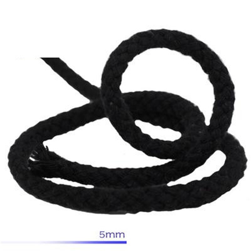Reb snor 5mm*10m otte-strenget hul farvet bomuld macrame snor hvid rød sort special hvid reb ask håndlavet gør-det-selv reb