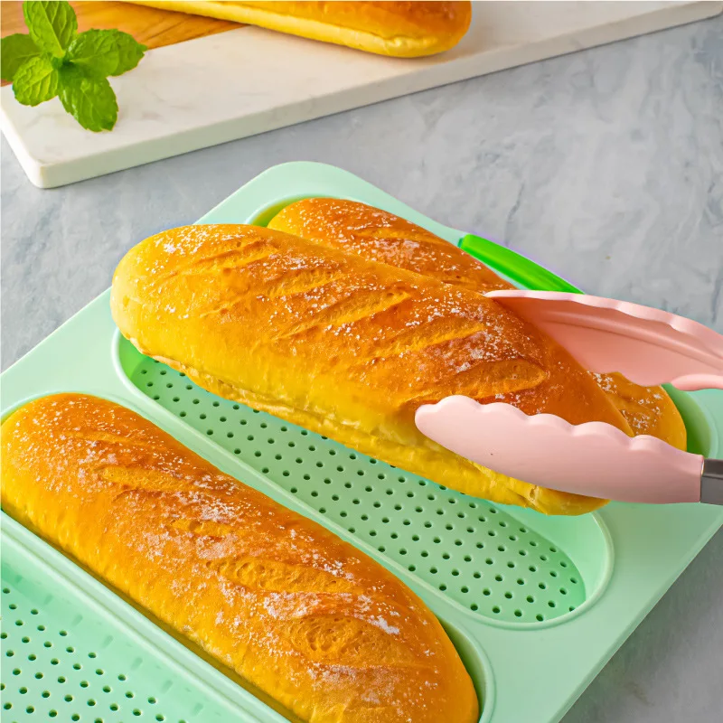 4-slot Open Silicone Bread Mold Non-Stick Bread Silicone Mould French Baguette Mold Baking Pans For Kitchen Baking Tool