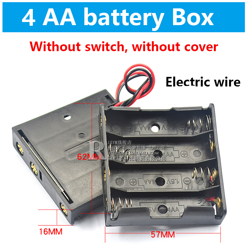 AA Battery Storage Box AA Batteries Packs Case DIY Battery Holders Cell Box AA Batteries Holder with Switch and Cover 1-8x: 4x battery box
