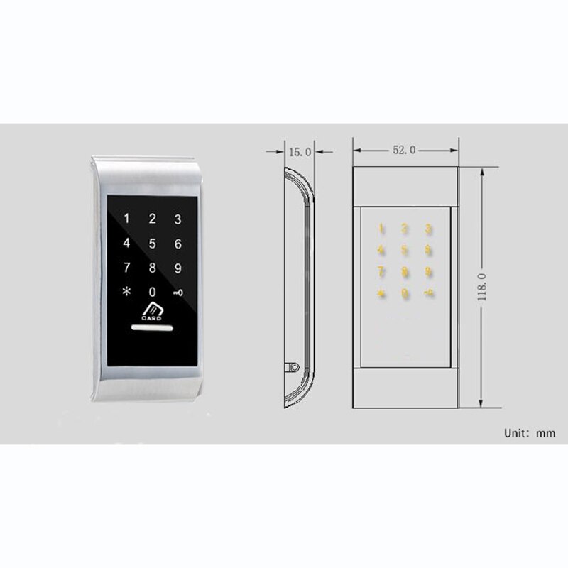 Drawer Combination Lock Touch Keypad Password Key Card Access Multifunctional Cabinet Door Lock Digital Electronic Security Lock