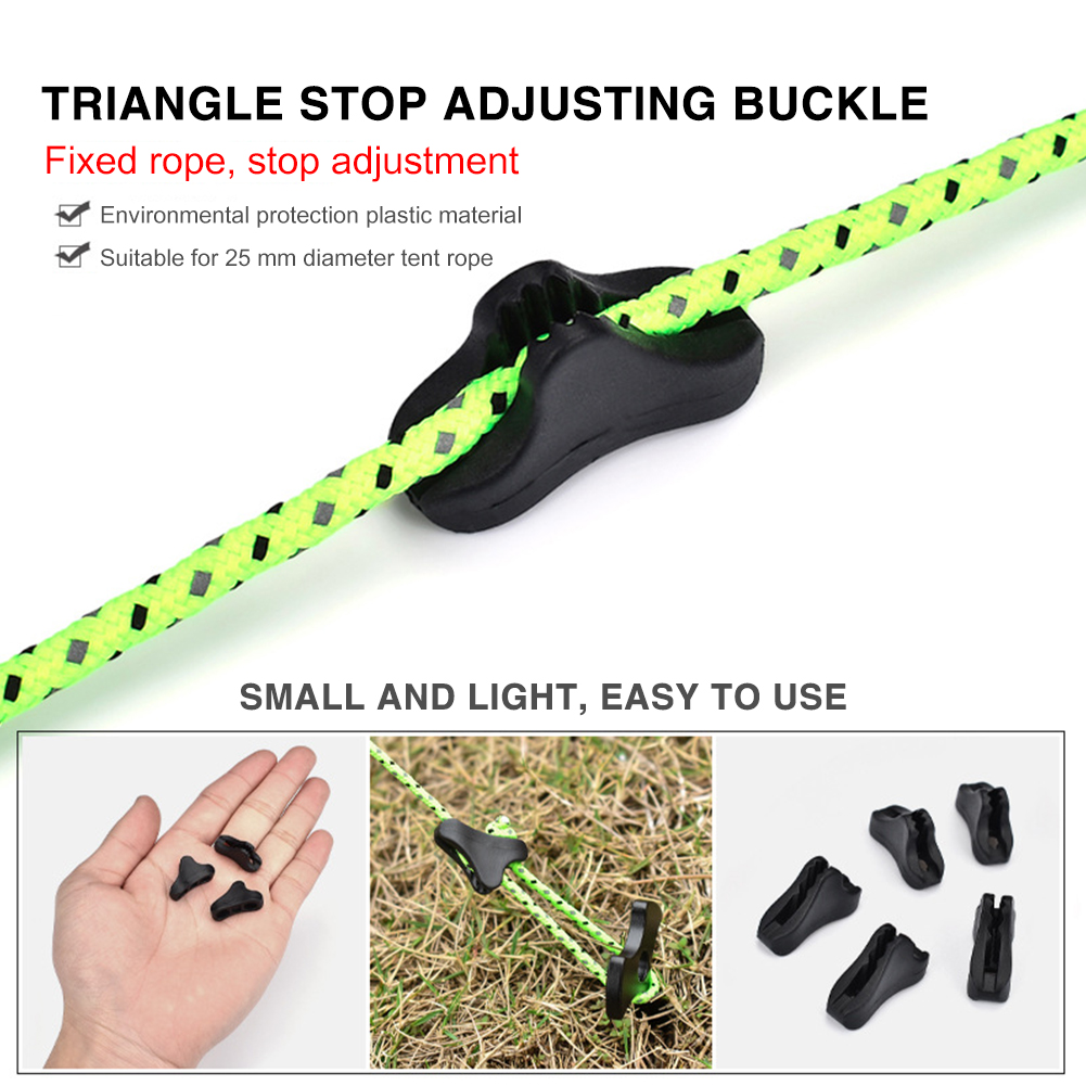 Camping Tent Rope Buckles Cord Tightener Tools Fastener Adjuster Non-Slip Rope Camping Portable Outdoor Elements