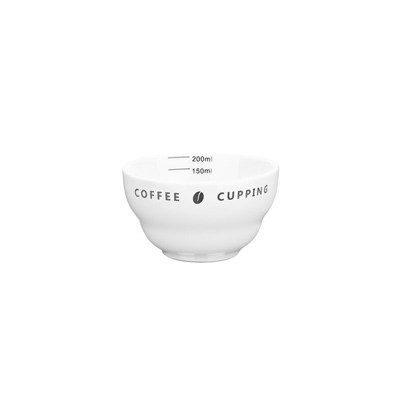 Combinaison de mesure pour tasse à café en céramique, tasse d&#39;évaluation de café en forme de U, bol doseur de 200ml: 1PCS White