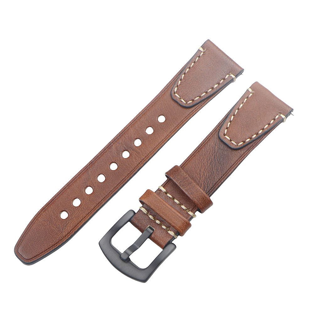 Handgemaakte Vintage Lederen Horlogeband 18mm 20mm 22mm Quick Release Volnerf Horlogeband voor Mannen Vrouwen Polsband Accessoires: Red black / 22mm