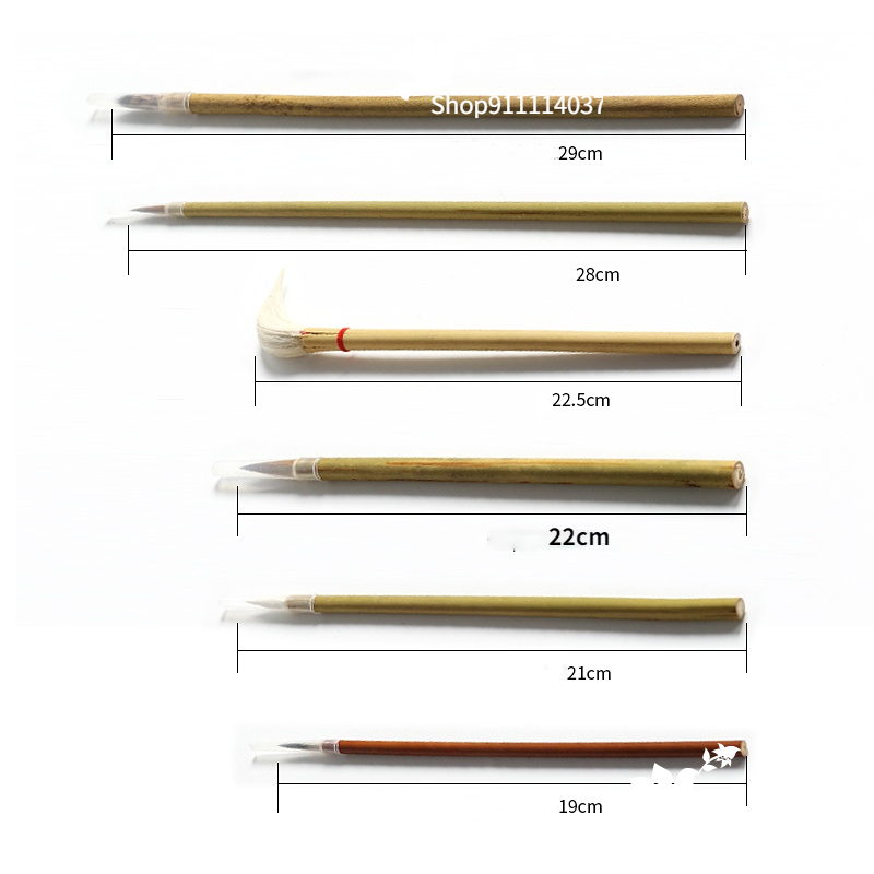 6 teile/satz Keramik Schreiben Pinsel Bambus Pinsel Malerei Gemalt Haken Stift Kehr Asche Feuchtigkeitsspendende Pinsel Keramik Tonne Polymer Werkzeug