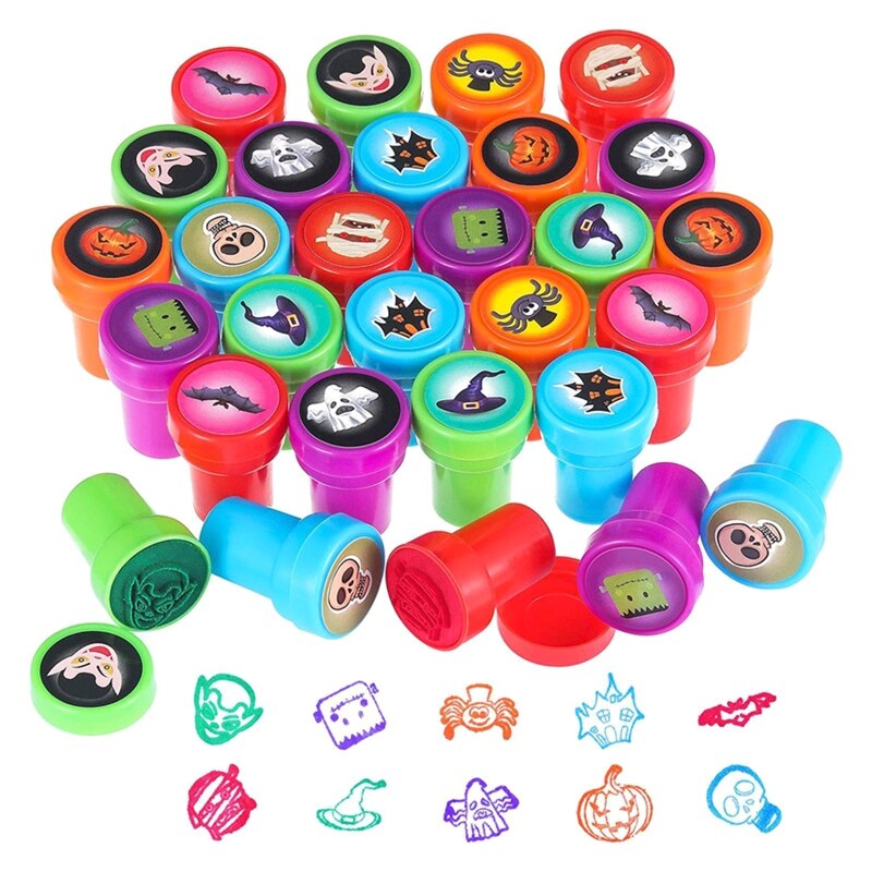 Self-ink Seal Stamp Homework Review Stamper Cartoon Stamps School Teacher Props Interactive Children Education Toy 10pcs