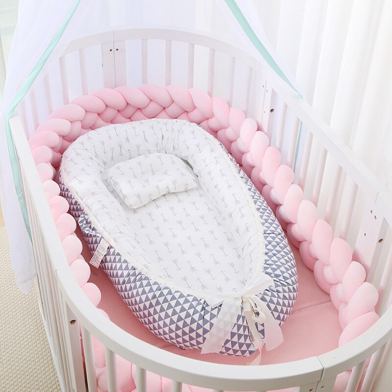 Portable Baby Crib Baby Bed Portable Newborns Bed Cot Baby Nest Cotton Children's Bed Portable Crib Folding Bed for Newborns: 13