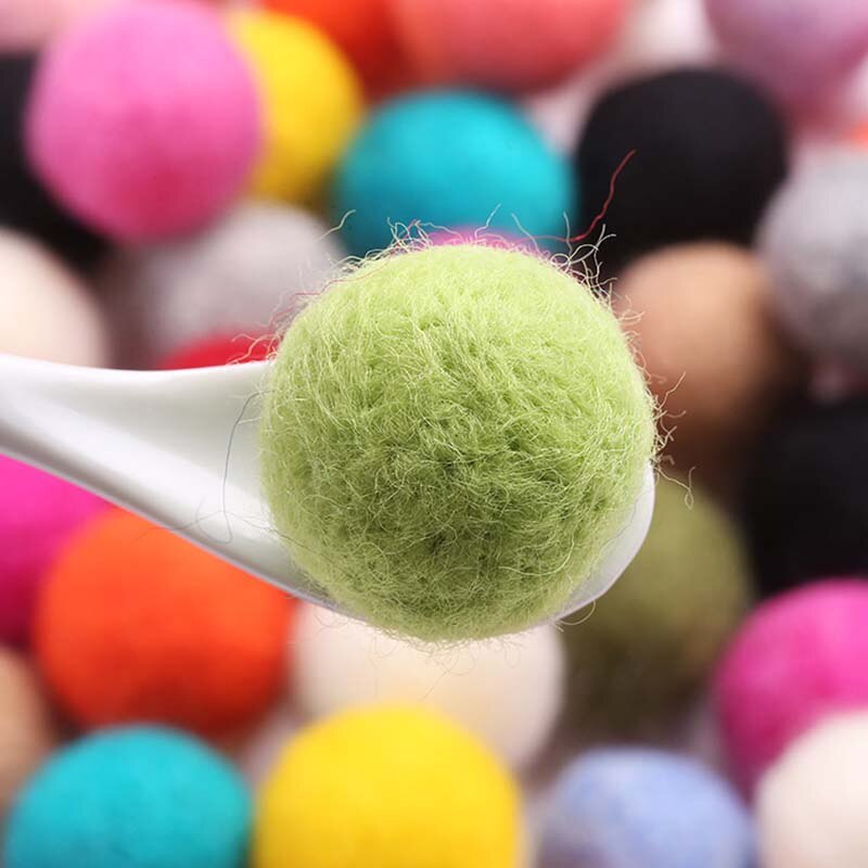 10pcs/lot Wool Felt Balls Round Wool Felt Balls DIY Home Decoration Mixed Color 20MM Pom Poms Ball Felt: color  9