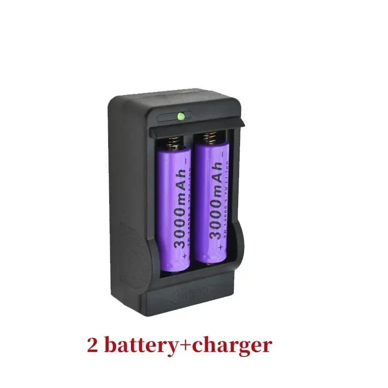 Batería de litio 14500 2025 100% la última batería recargable 3,7 V 3000mAh 14500 para linterna LED de juguete + cargador: Blanco