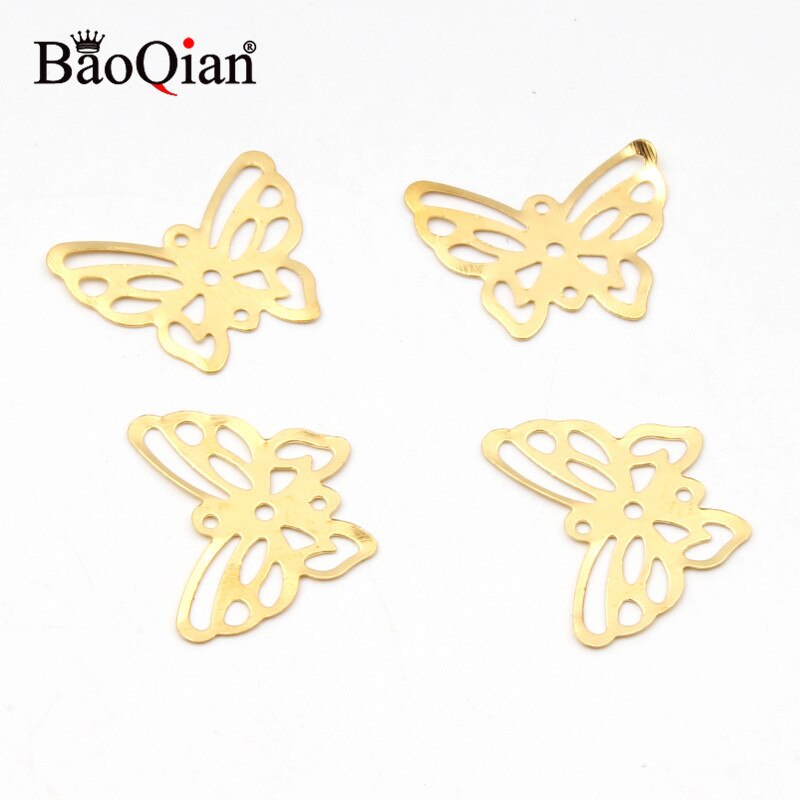 50 Uds 16x21MM mariposa envolturas de filigrana flor conectores Artesanía de Metal Scrapbooking conector para la fabricación de la joyería DIY Decoración