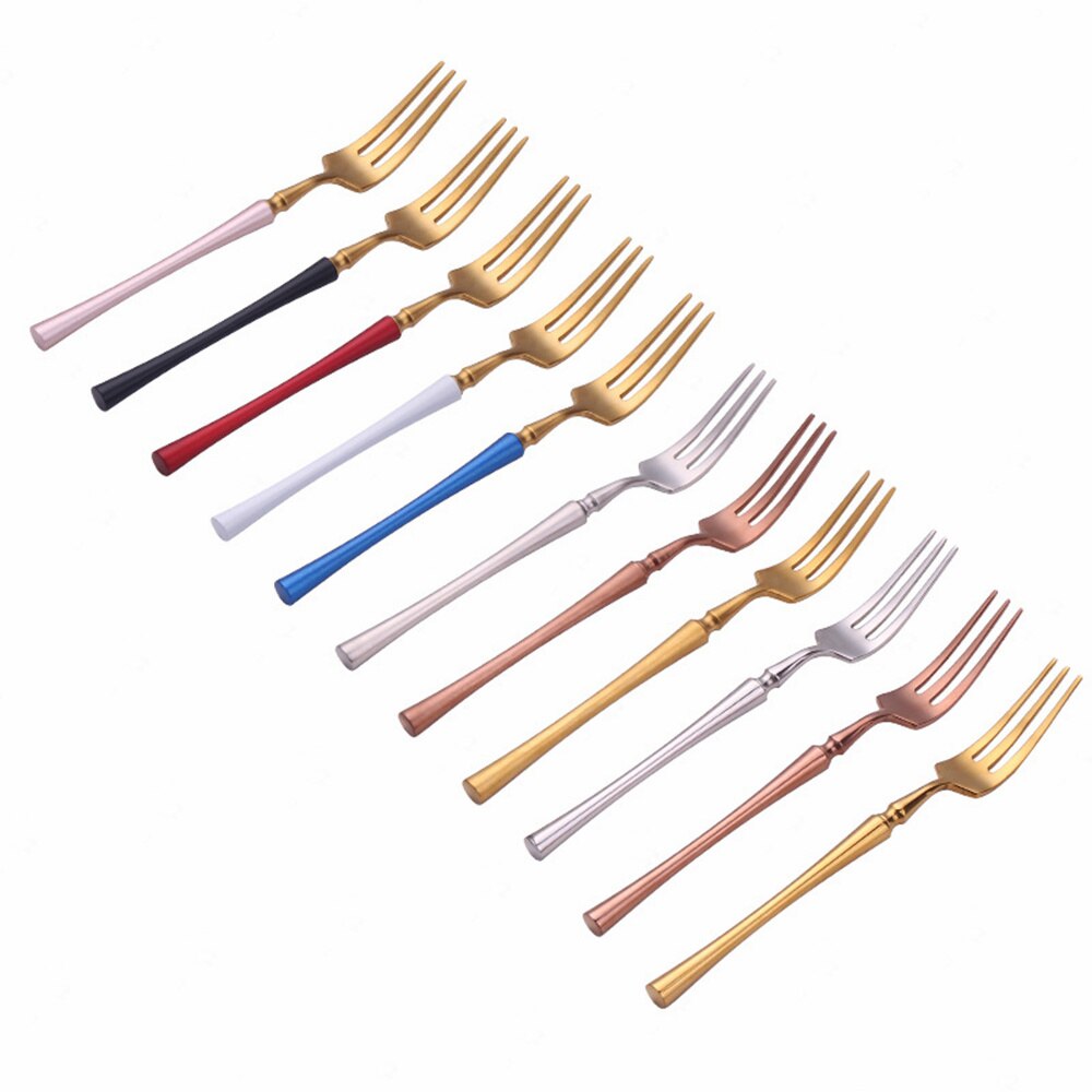 1 Pc Tea Fork Western Style Family Expenses Stainless Steel Small Fruit Fork Dessert Fork for Cake Snack Salad Fork Dinnerware