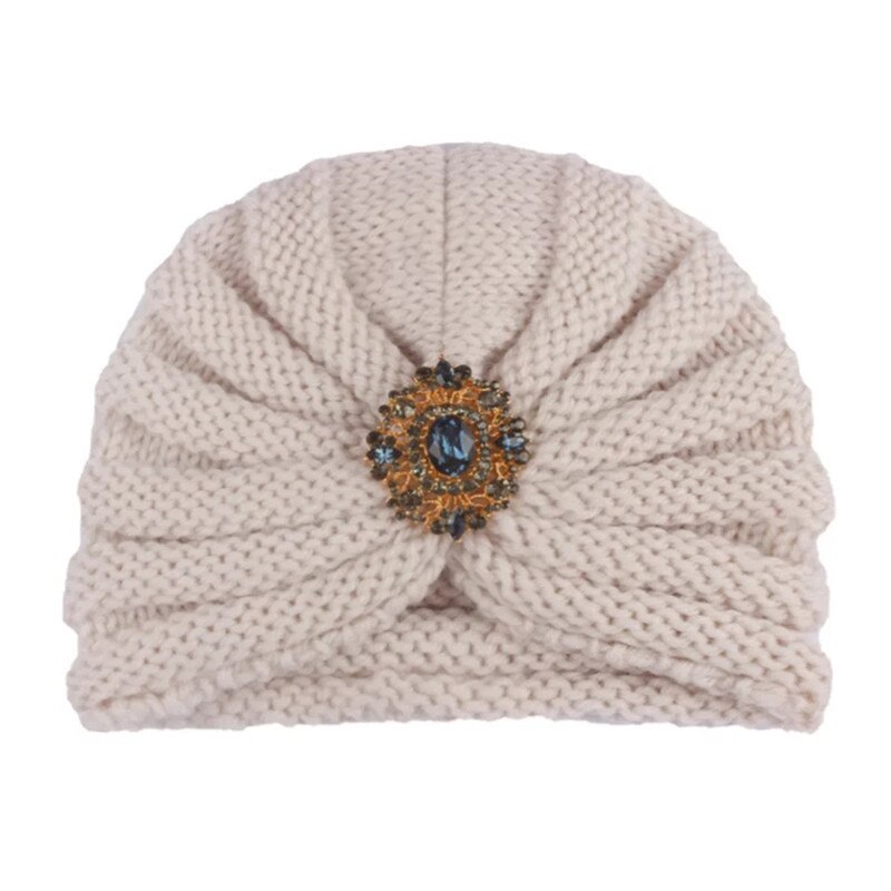 Herfst winter kinder gebreide muts capuchon baby wollen muts met boorcombinatie outdoor warme gebreide muts: 7