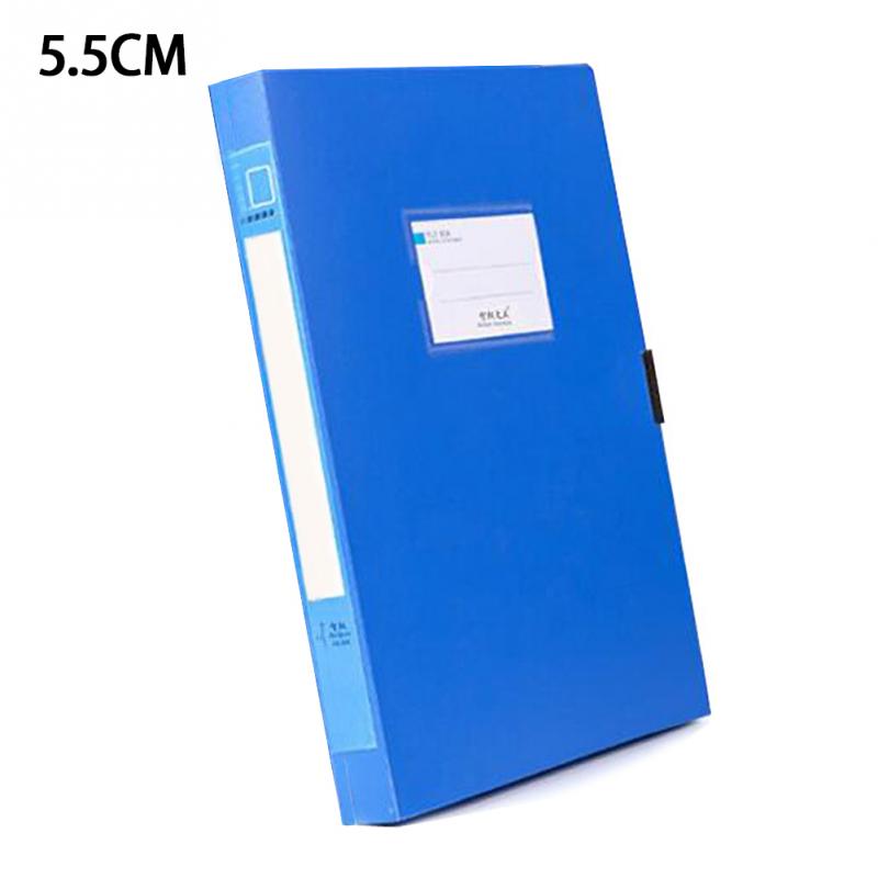 A4 Lightweight File Box Document Protection and Preservation Thick File Case Portable Business Organizer Storage Box #903: Blue 5.5cm