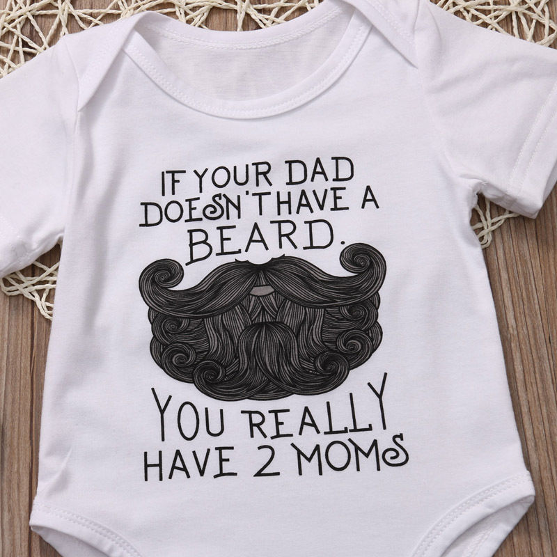 Pasgeboren Baby Jongen Meisje Baard Daddy Letters Grappige Baby Kleding Bodysuit Jumpsuit Zomer Casual Outfits