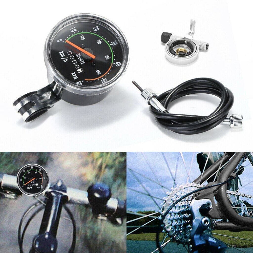 Waterproof Bicycle Bike Speedometer Analog Mechanical Odometer With Hardware Mechanical Speedometer