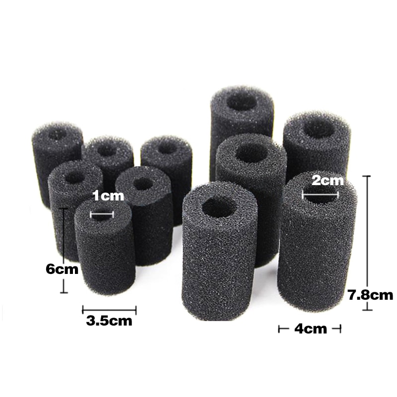 5 Pcs Spons Aquarium Filter Protector Cover Voor Fish Tank Inlaat Vijver Zwart Foam Filter Accessoires