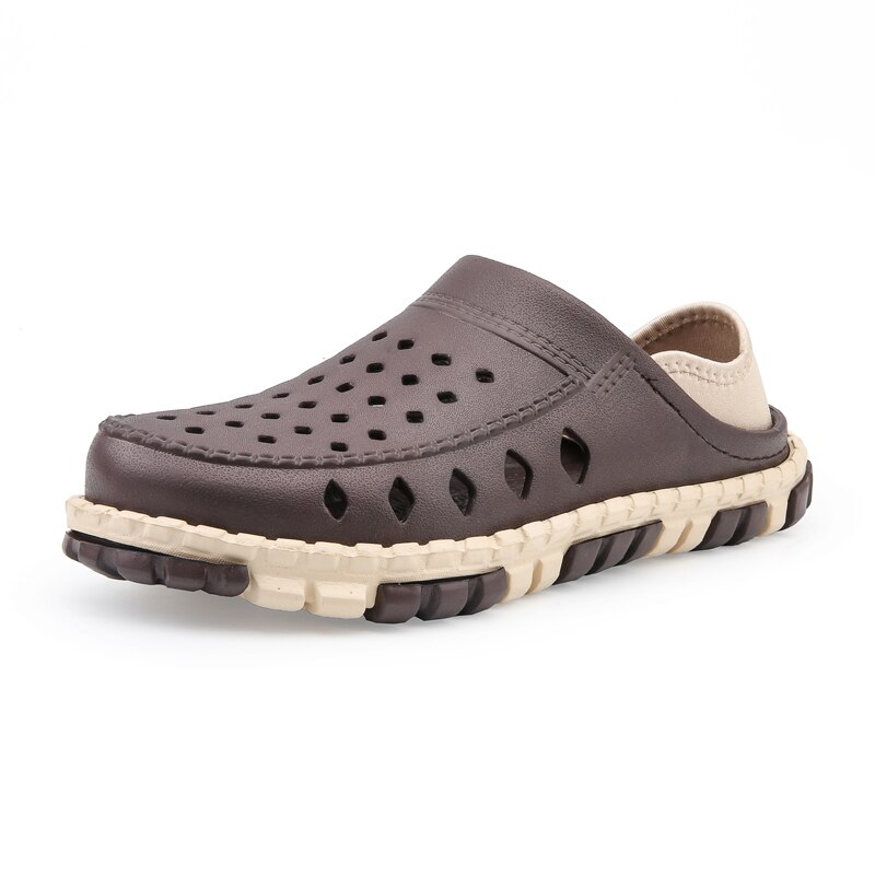 Zomer muiltjes klompen sandalen voor heren merk heren sandalen slippers strand sandalen heren gelei schoenen schoenen voor mannen: Khaki / 9.5