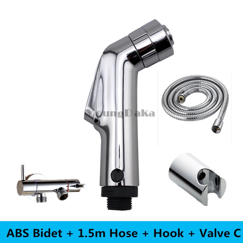 Marca Modern Acabamento Cromado Duplo Modo de Sanita Bidé Spray de Torneira Do Chuveiro Do Banheiro Conjunto com Mangueira & Holder. Limpeza de saúde Bidê: Bidet set C