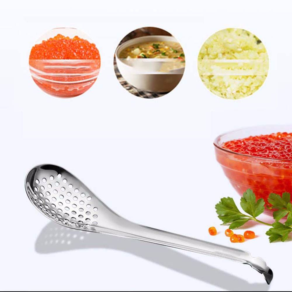 Cuillère sphérique créative en acier inoxydable, Caviar, œuf, passoire à fente, filtre, barre, Gadgets de cuisine, fournitures de cuisine