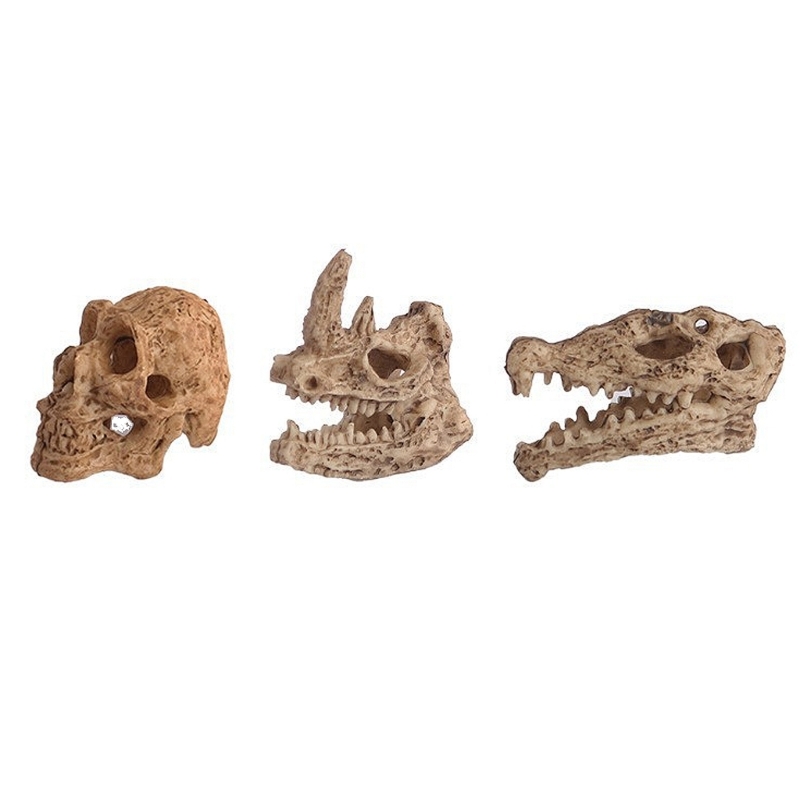 Ornements de paysage d'aquarium miniatures en forme de crâne, faux animaux aquatiques, poisson, animal précieux, fournitures d'embellissement de bricolage
