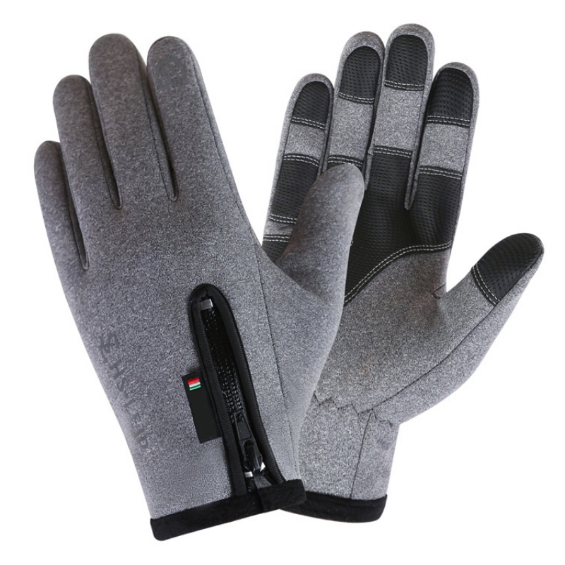 Winter Motorhandschoenen Fietsen Rijden Handschoen Skiiing Handschoenen Touch Screen Rits Windstopper Thermische Fleece Full Vinger Handschoenen