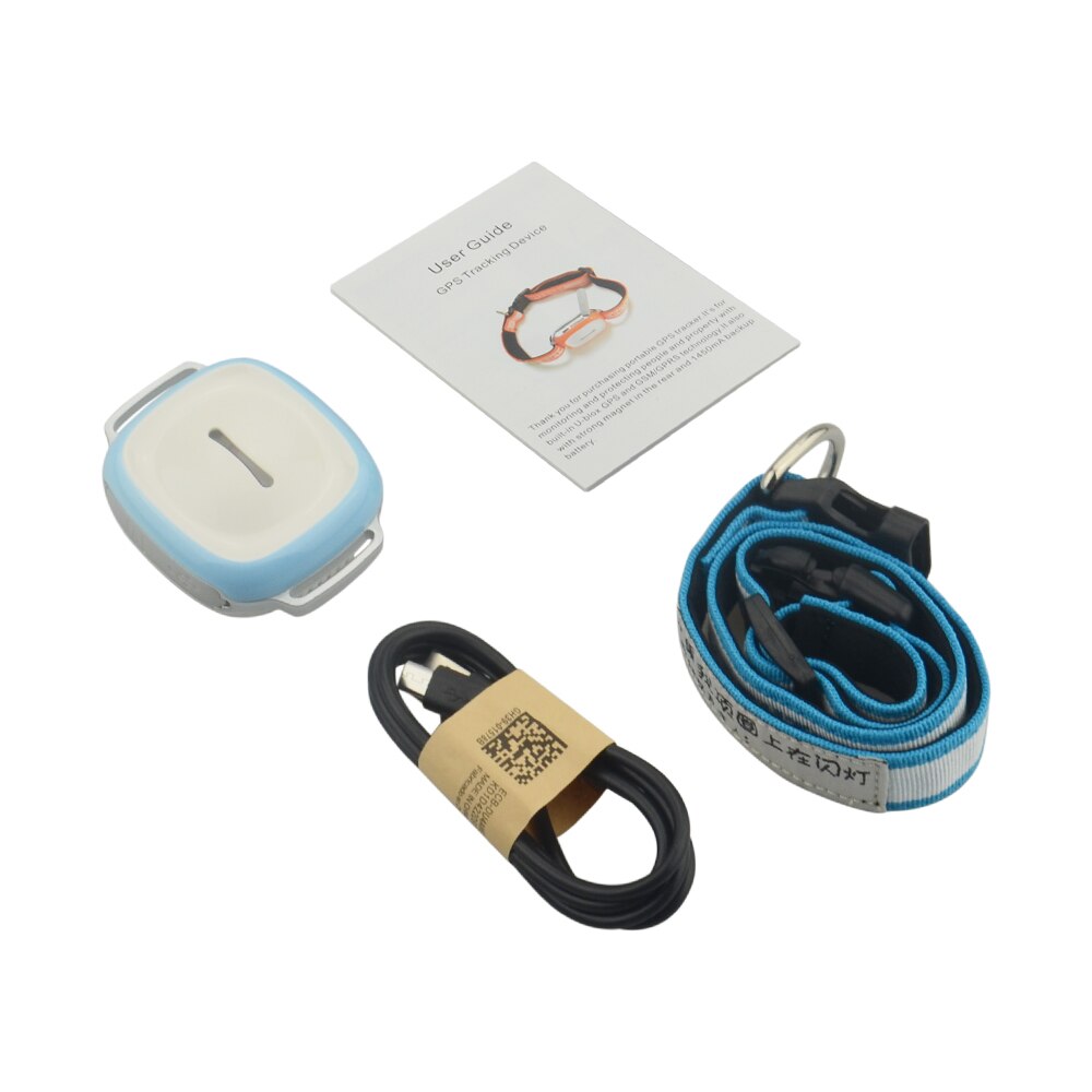 Gt011 gps huisdier tracker hond kat halsband gps locator waterdicht  ip66 anti-verlies tracking apparaat realtime positionering met geo-fence: Geen doos blauw